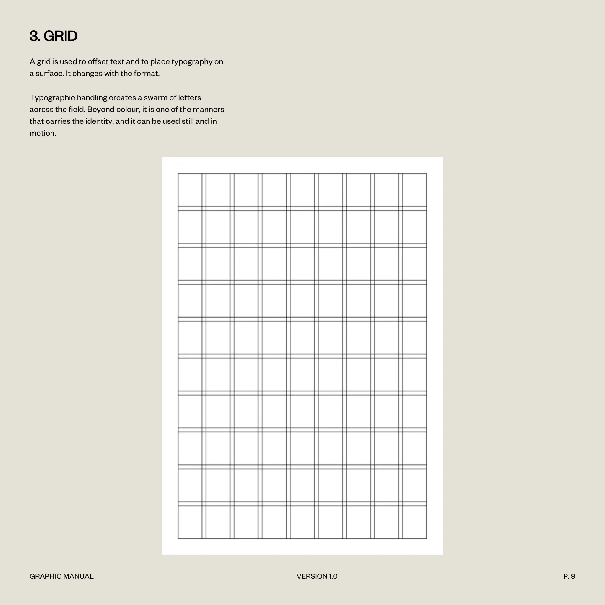 The bare grid the layouts are built on, a fine ruled field of even columns and rows